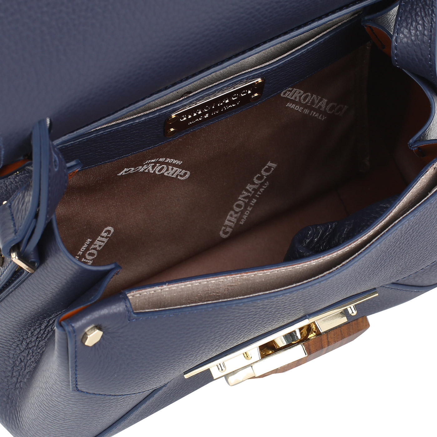 Синяя кожаная сумочка Gironacci 