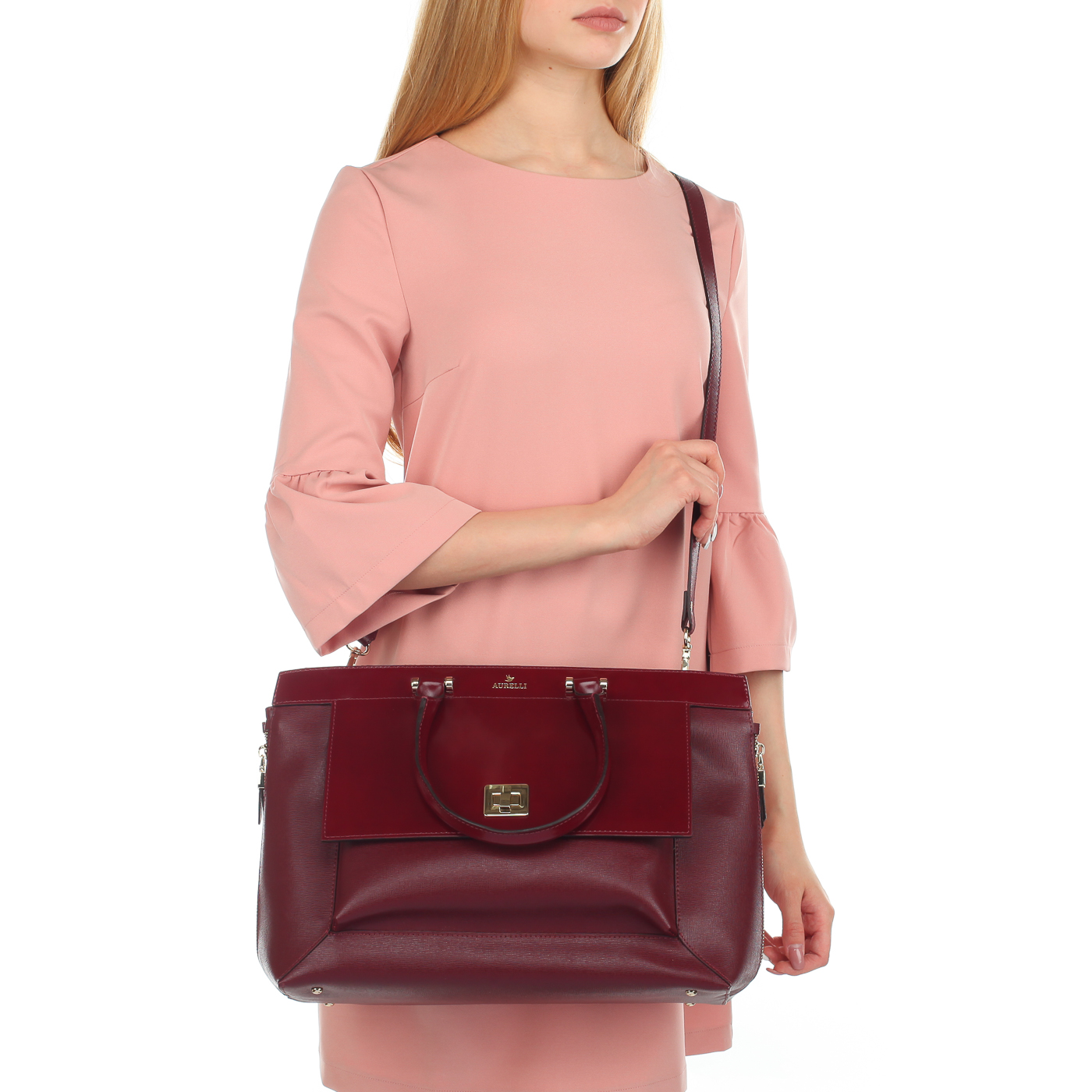 Женская сумка из комбинированной кожи Aurelli 