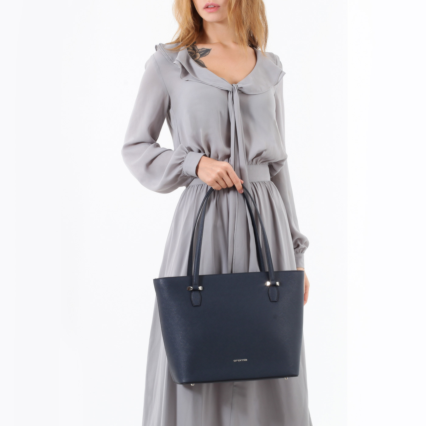 Сафьяновая сумка на молнии Cromia Perla