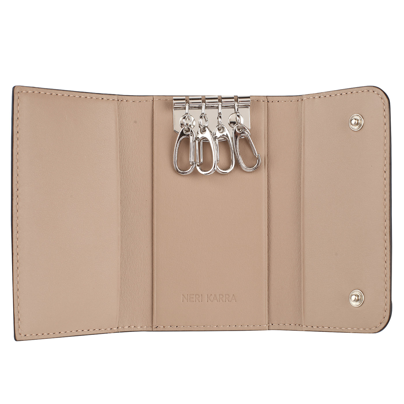 Черная кожаная ключница с кнопками Neri Karra 