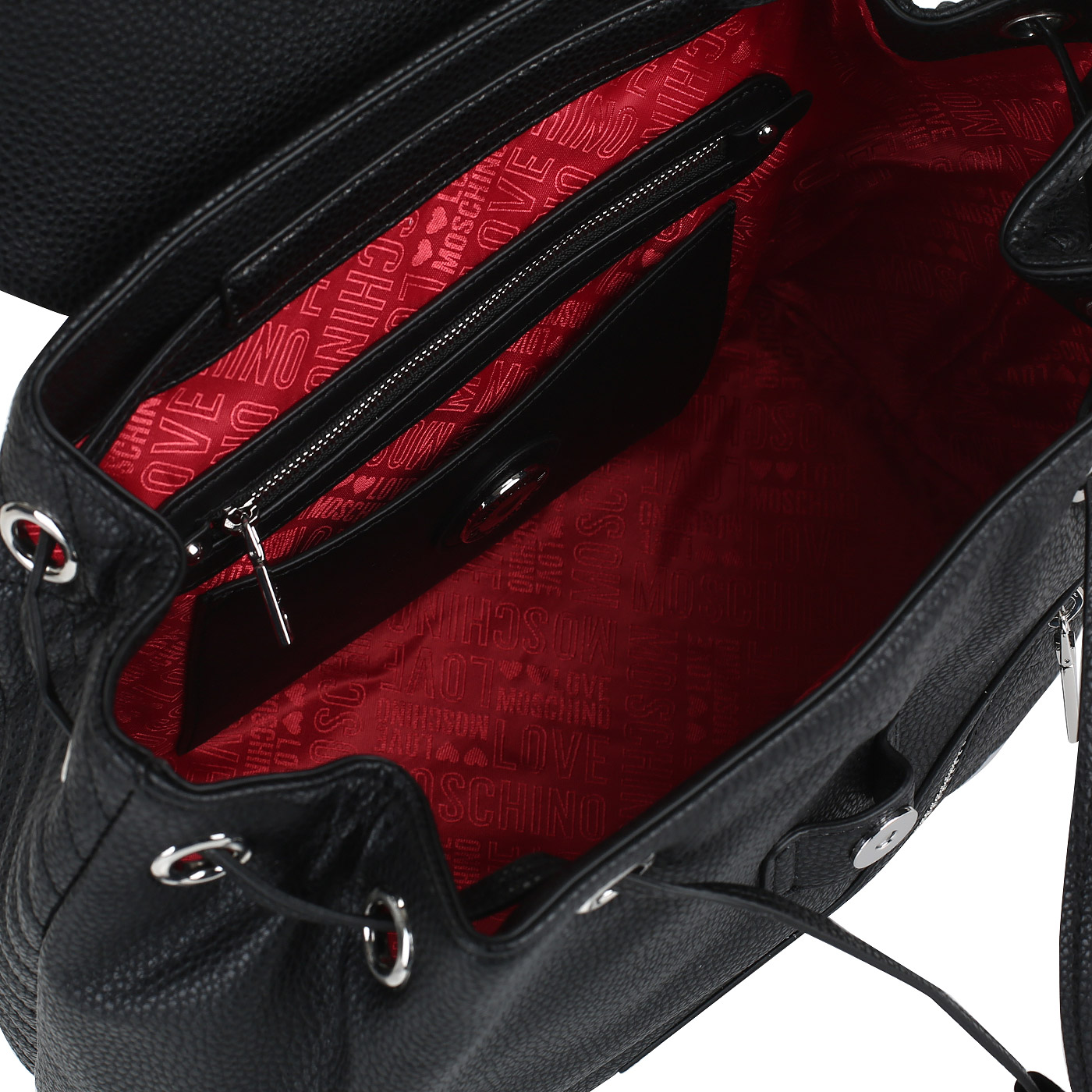 Черный стеганый рюкзак Love Moschino Eyelets and  Quilted