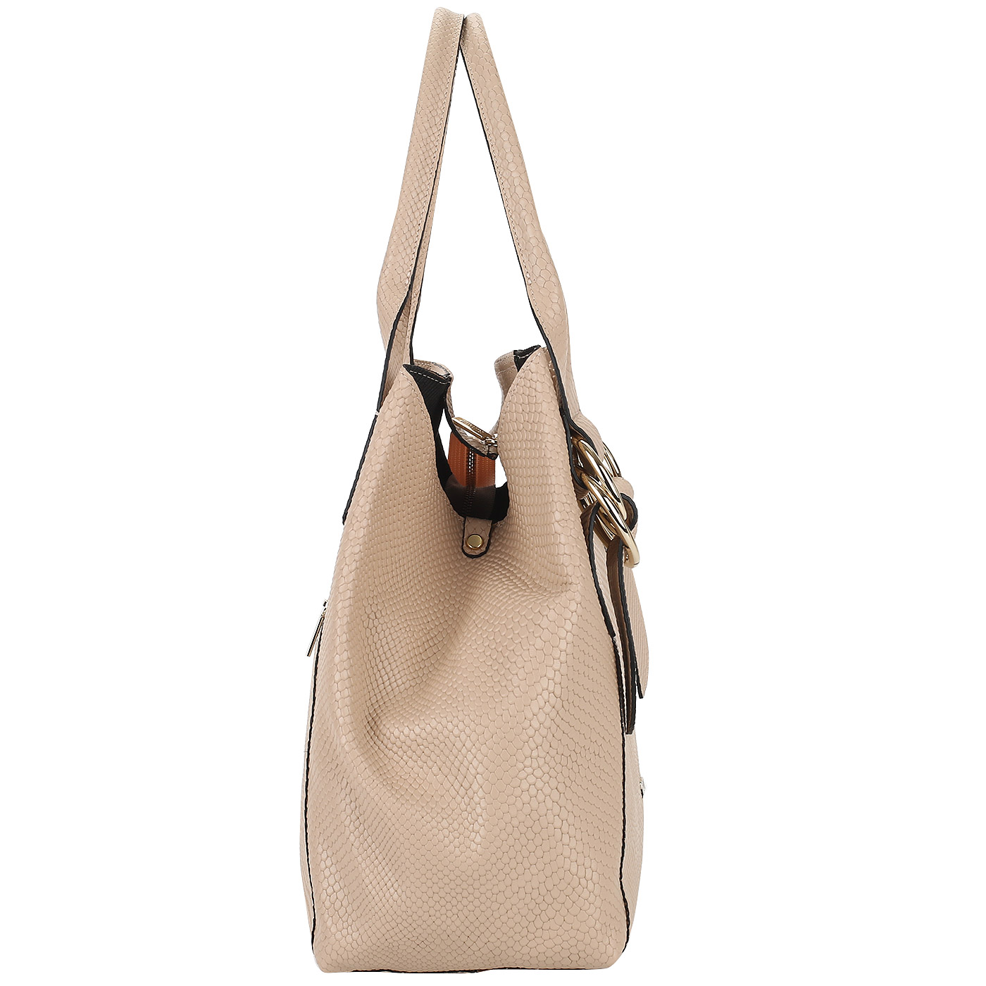 Бежевая сумка из кожи питона Ripani Bigia