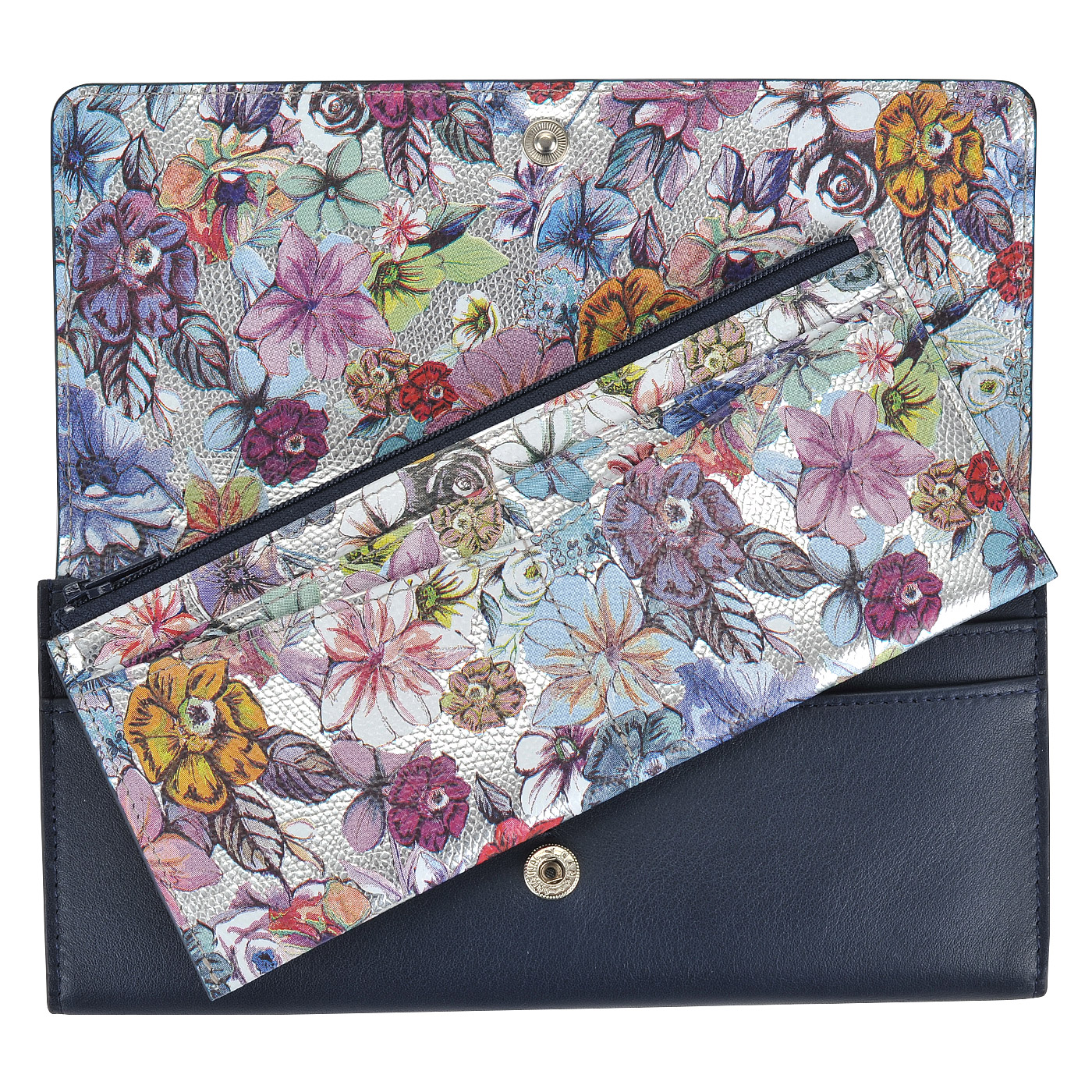 Женское кожаное портмоне со съемным кармашком Aurelli Luna fiore