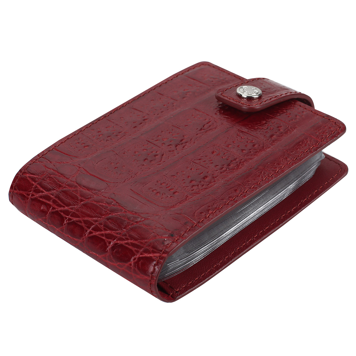 Визитница из бордовой кожи Neri Karra 