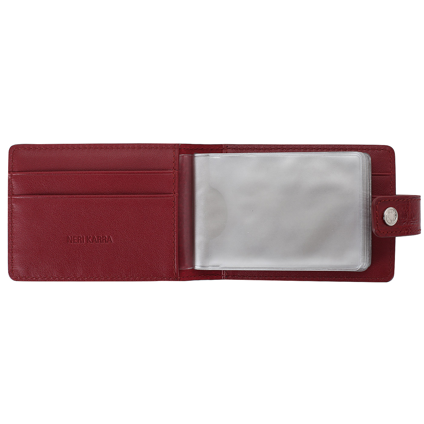 Визитница из бордовой кожи Neri Karra 