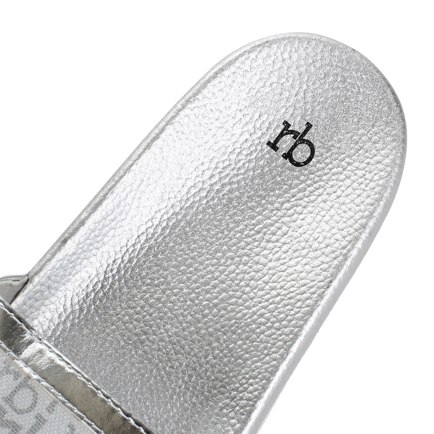 Серебристые шлепанцы с логотипом бренда RB Ciclamino