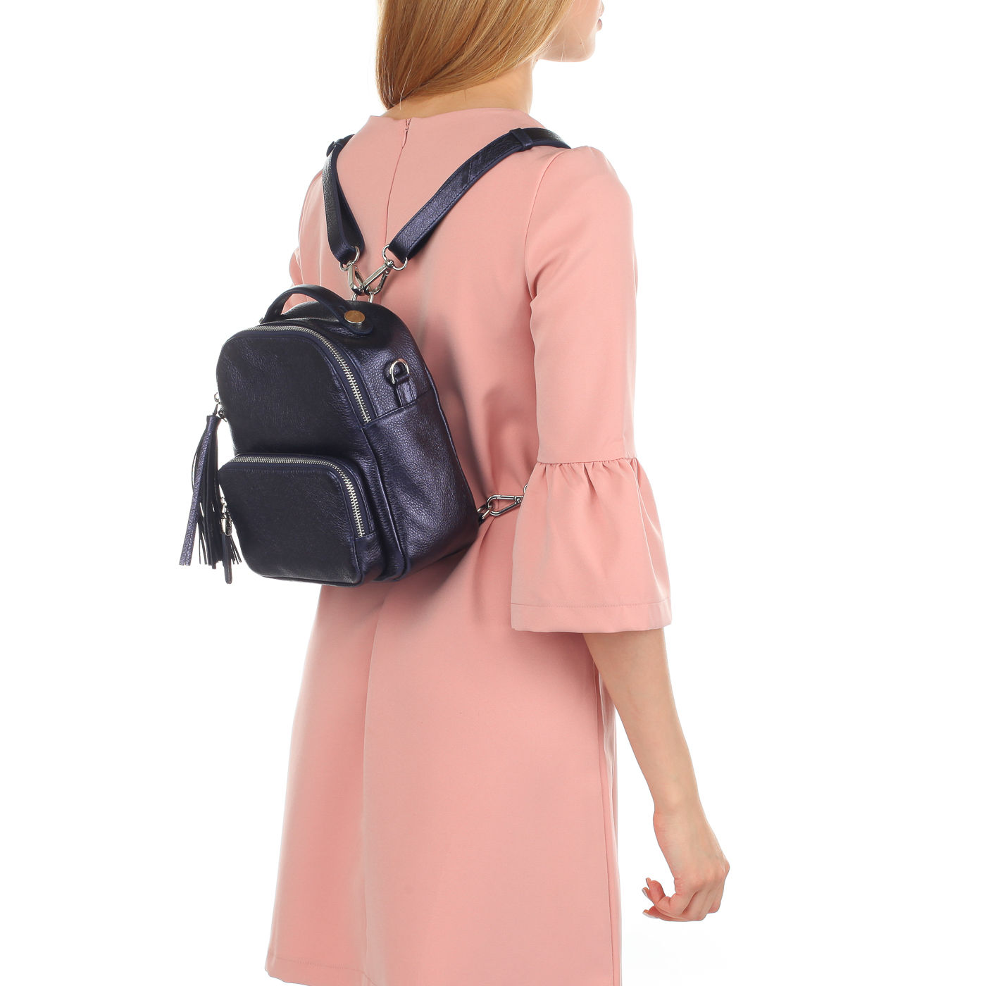 Женский рюкзачок из синей кожи Aurelli 