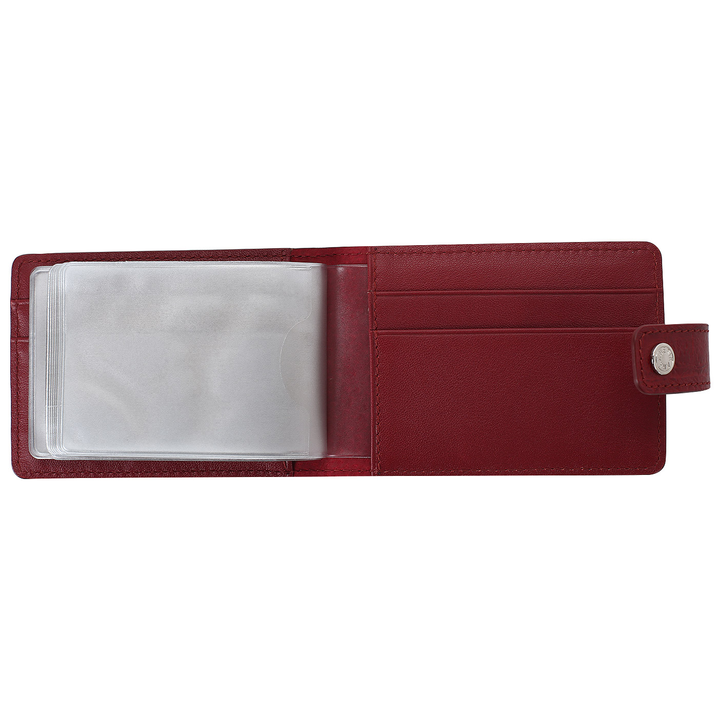 Визитница из бордовой кожи Neri Karra 
