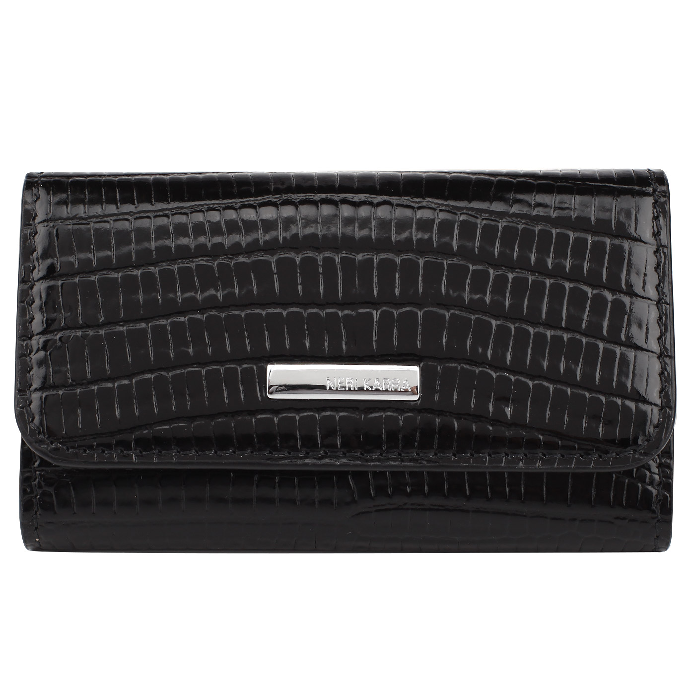 Neri Karra Черная кожаная ключница с кнопками