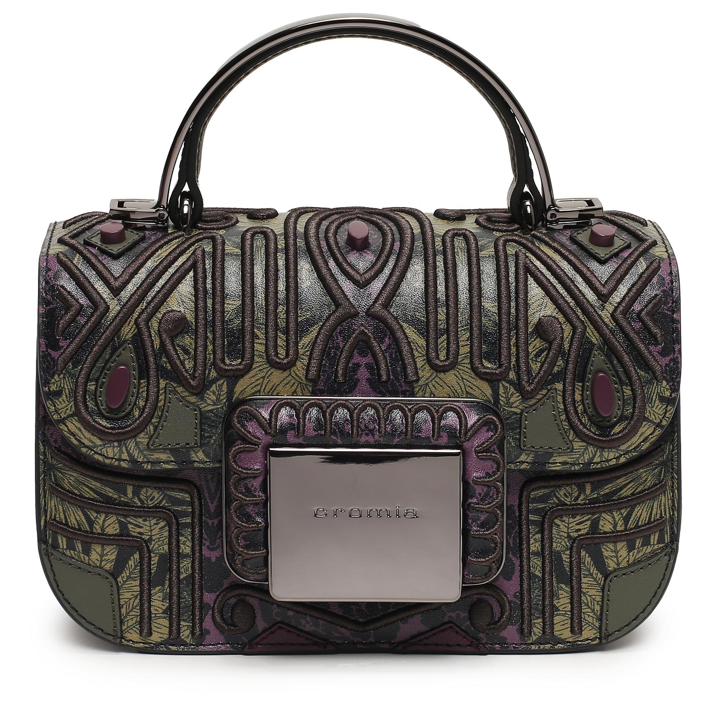 Cromia Кожаная сумка с вышивкой