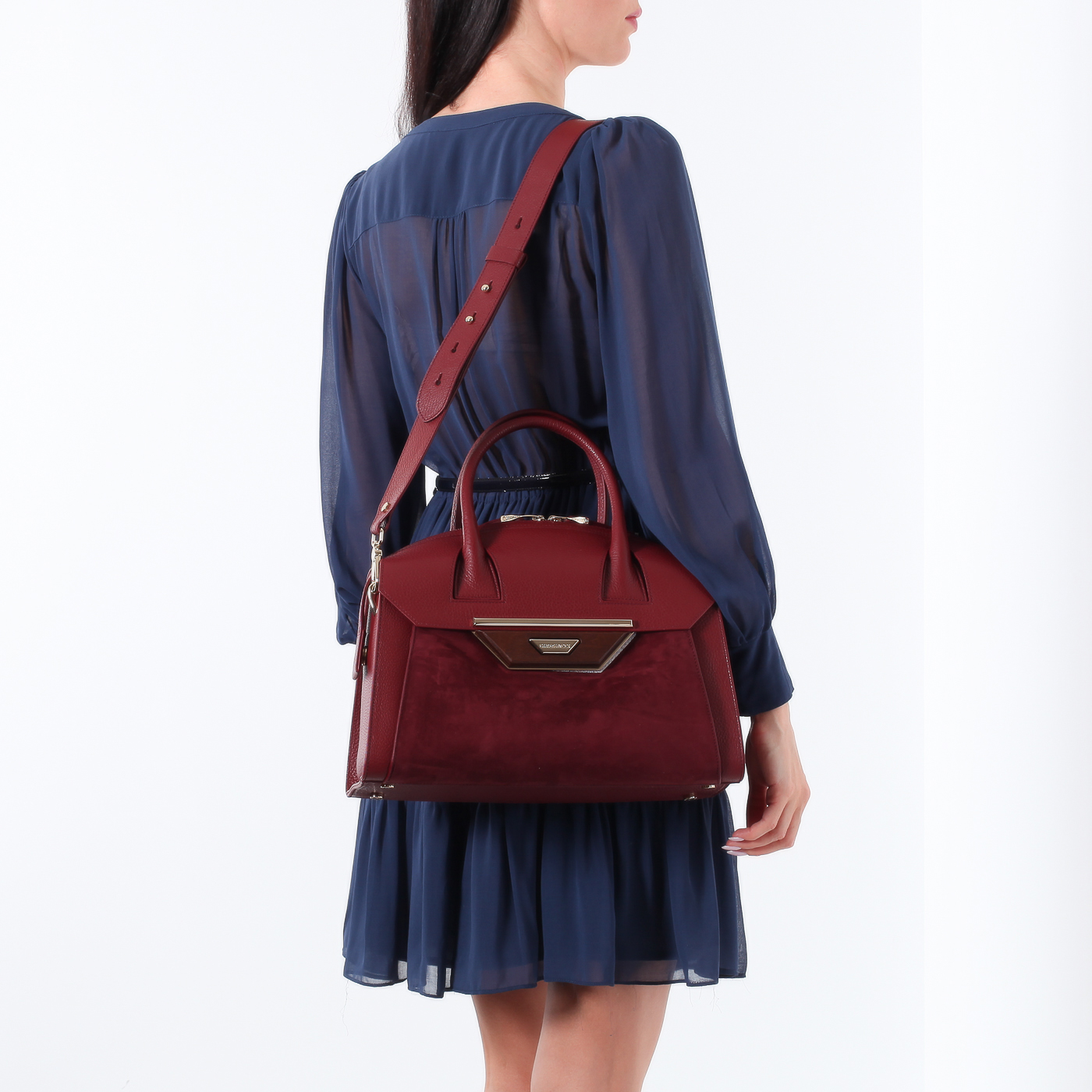 Бордовая кожаная сумка Gironacci 