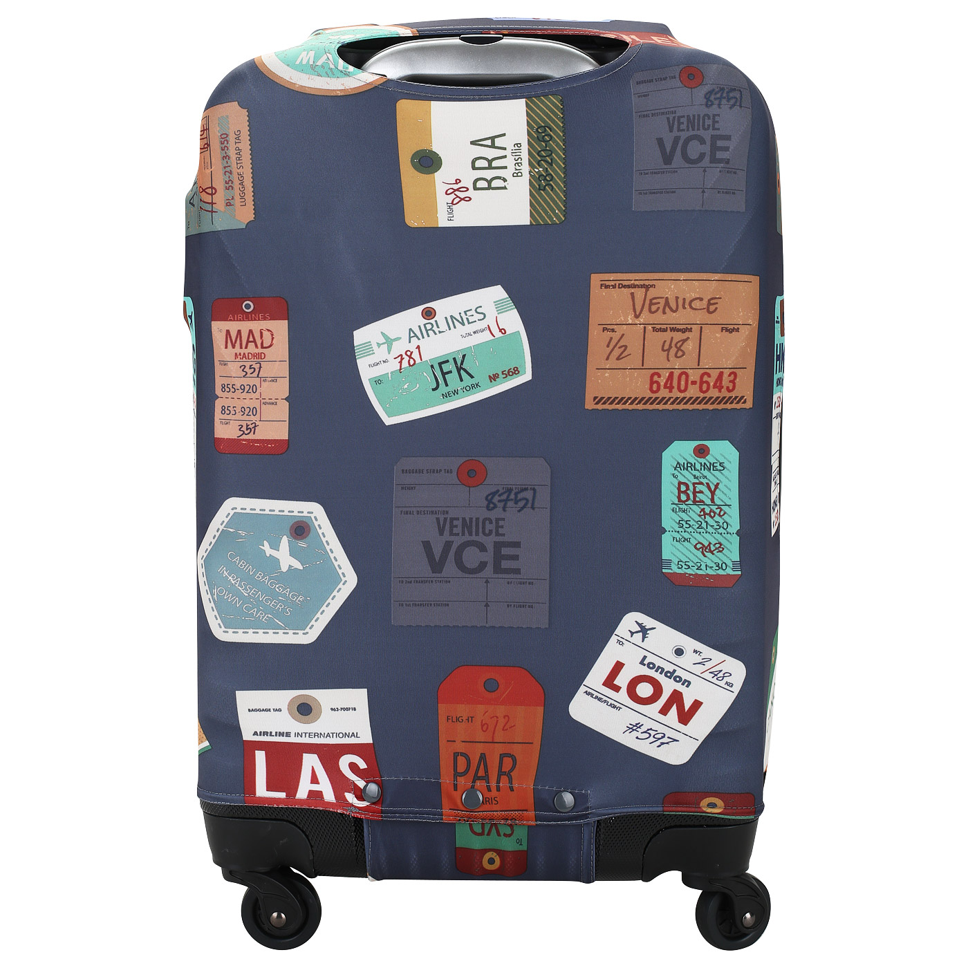 Прочный чехол для чемодана с кнопками Eberhart Trevel Stickers