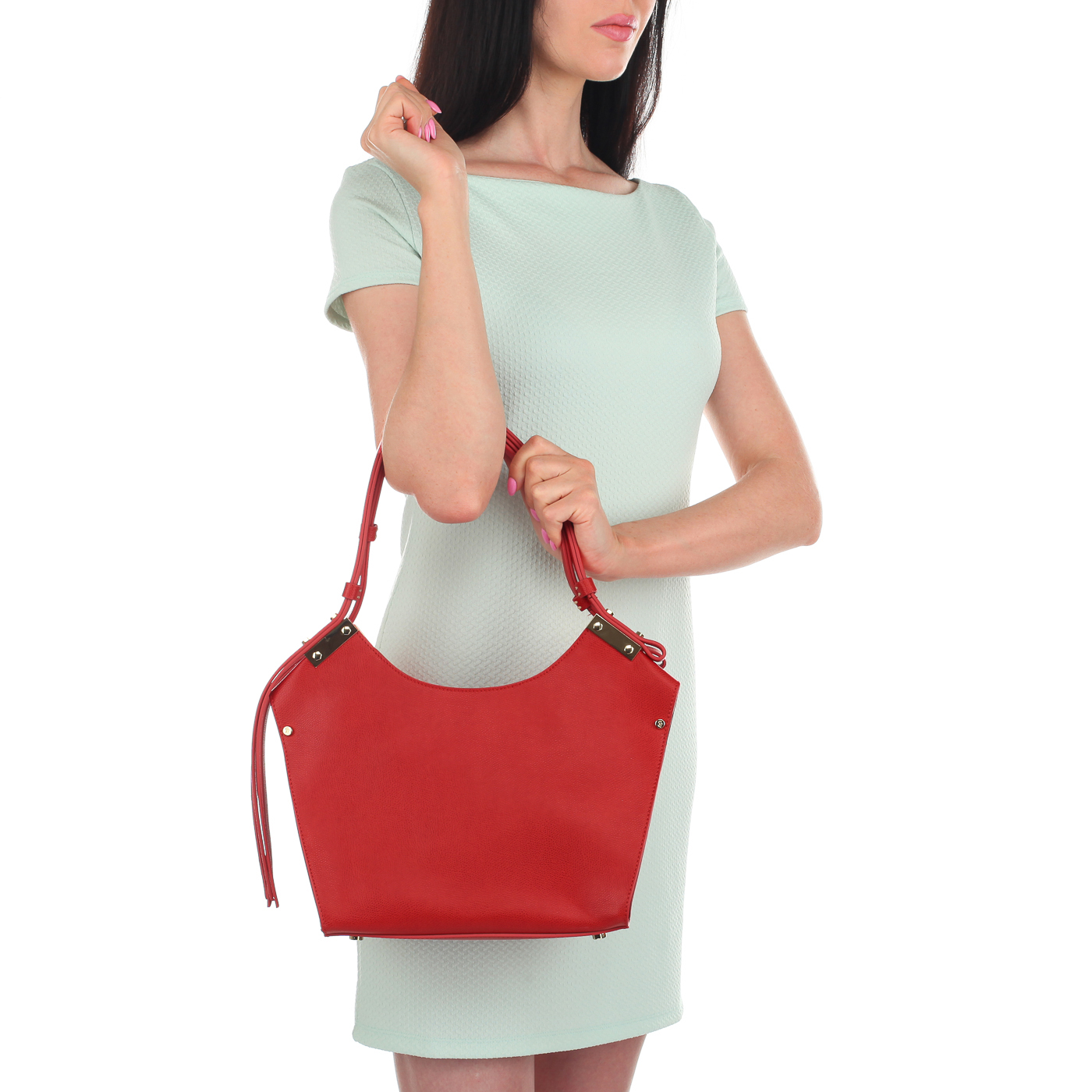 Сумка из красной кожи Carlo Salvatelli Lord