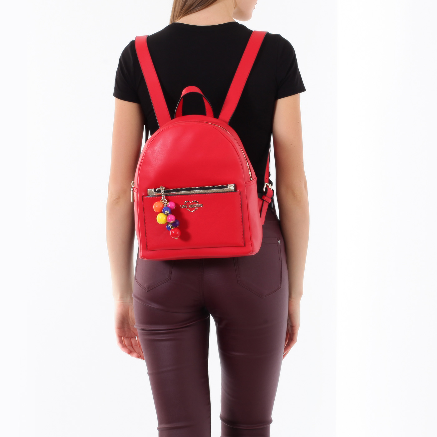 Красный рюкзак Love Moschino Colorfull Chain