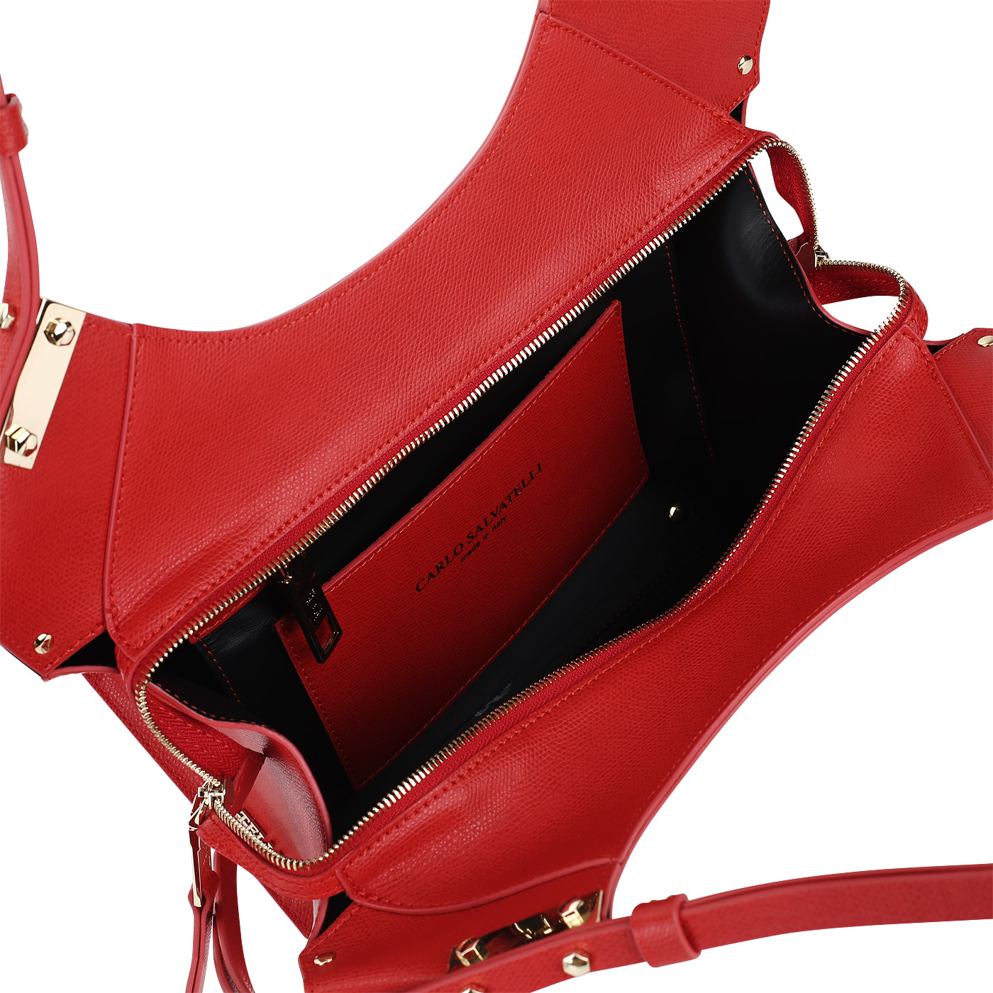 Сумка из красной кожи Carlo Salvatelli Lord