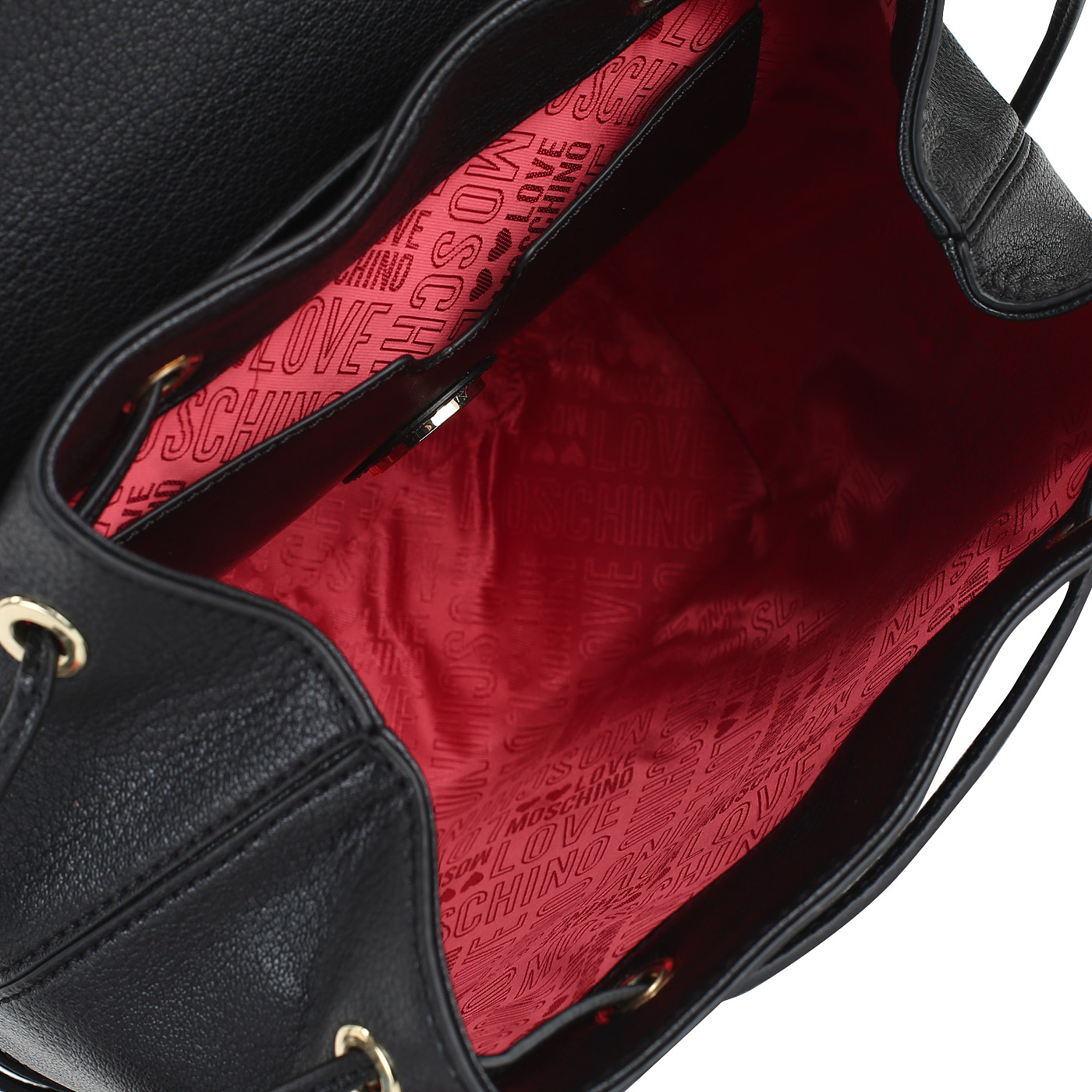 Черный рюкзак с откидным клапаном Love Moschino Lettering LM