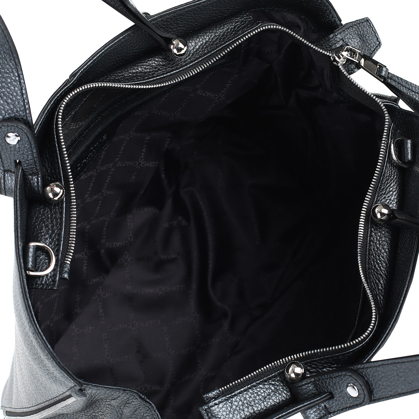 Черная женская сумка из натуральной кожи Chatte Marseille