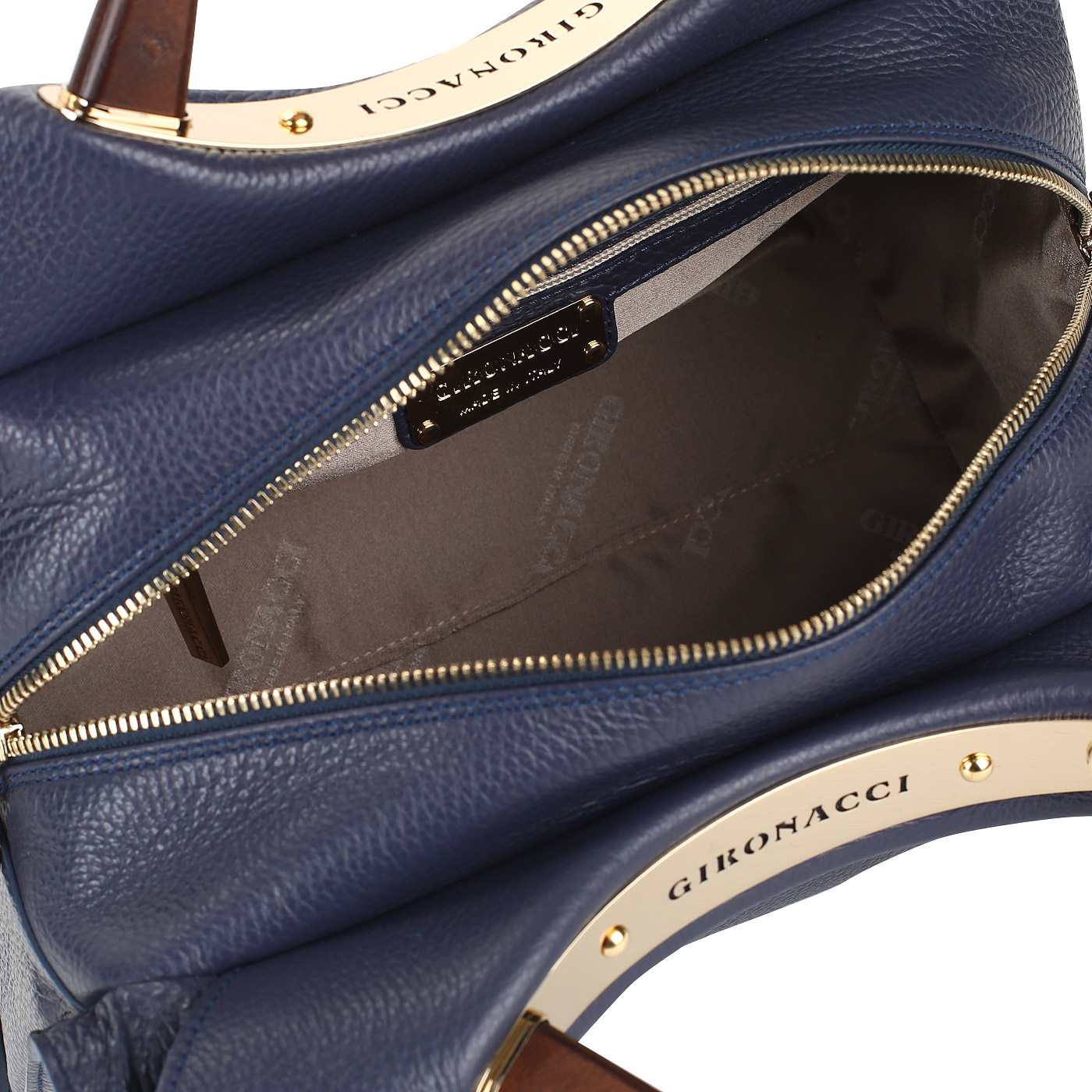 Кожаная сумка с деревянными ручками Gironacci 