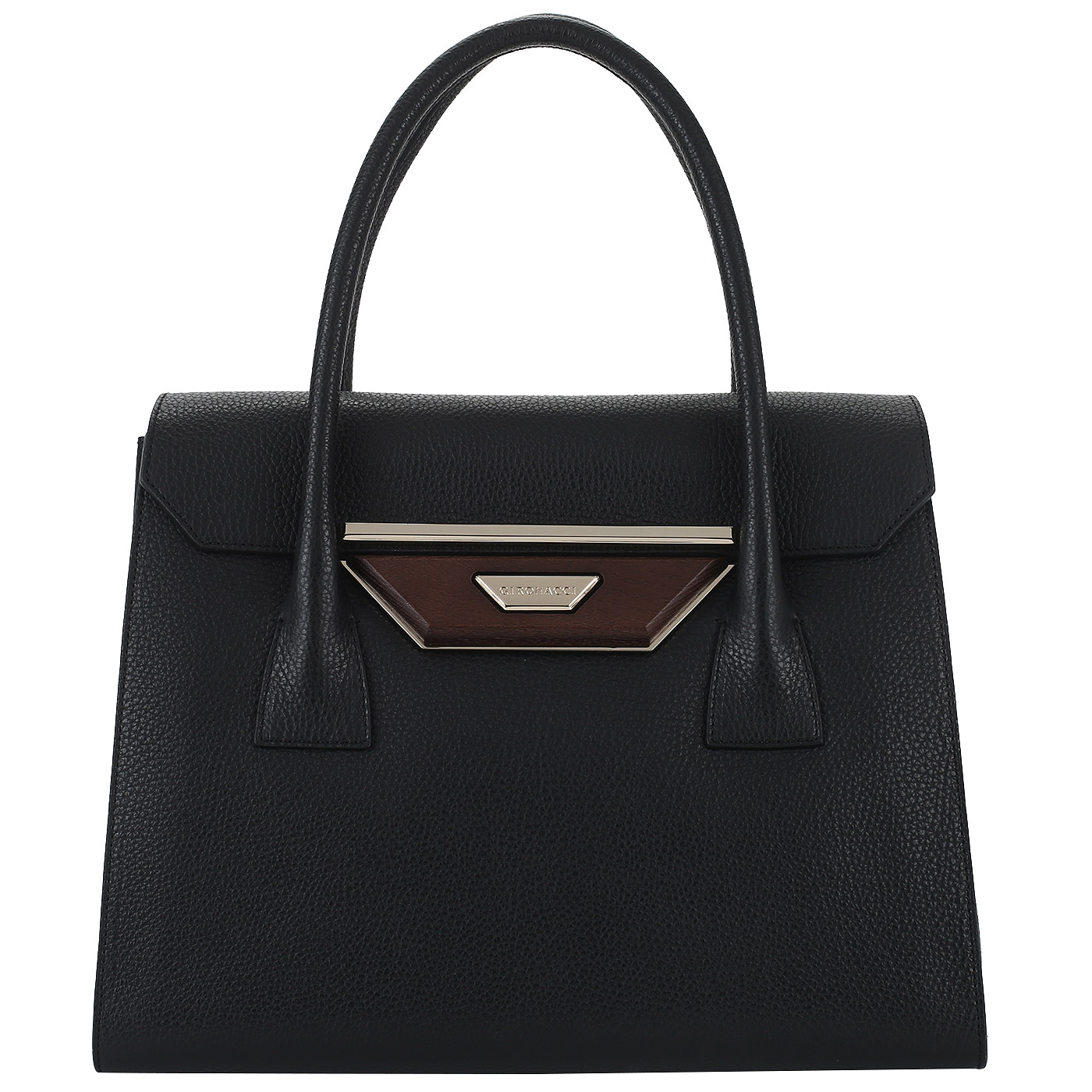 Gironacci Сумка из черной зернистой кожи